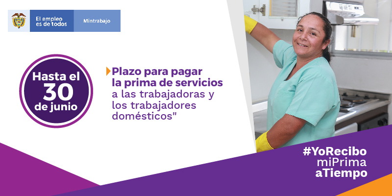 Antes del 30 de junio, a pagar la prima de servicios a trabajadores domésticos